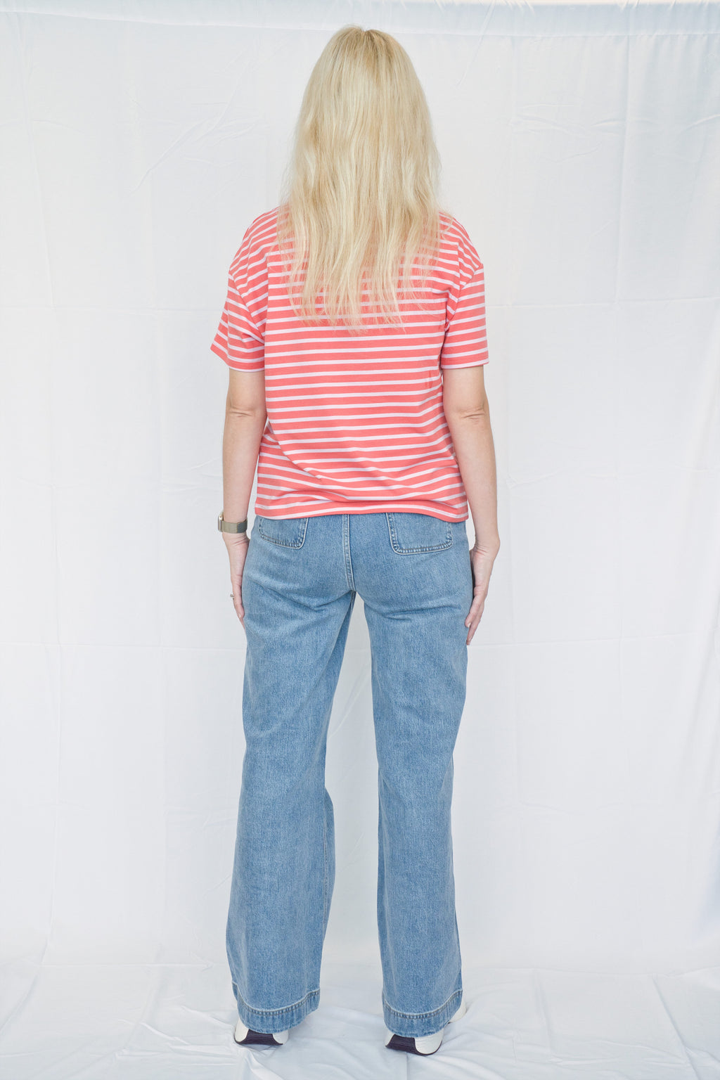 Red & Purple Striped Breastfeeding Tee with Hidden Zip