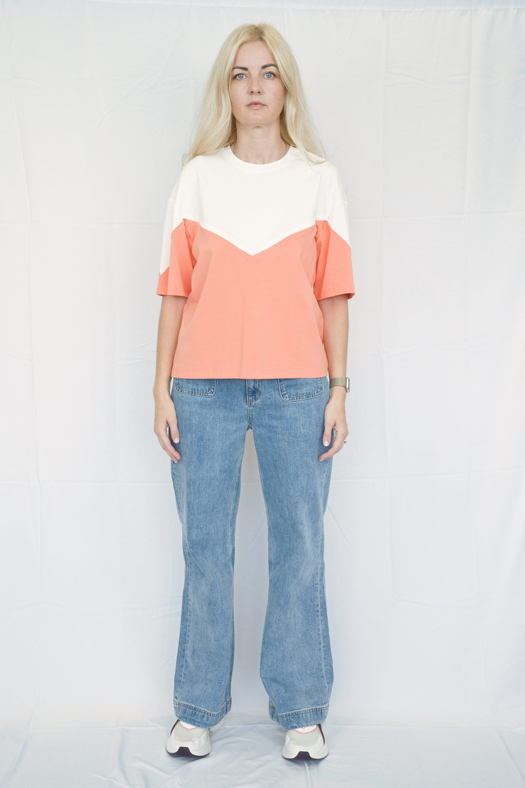 Colour Block Breastfeeding Tee with Hidden Zip