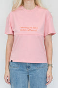 Pink Breastfeeding Tee with Hidden Zip – "Running on Love (and caffeine)"