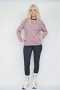Pink & Brown Breastfeeding Long Sleeve with Hidden Zip