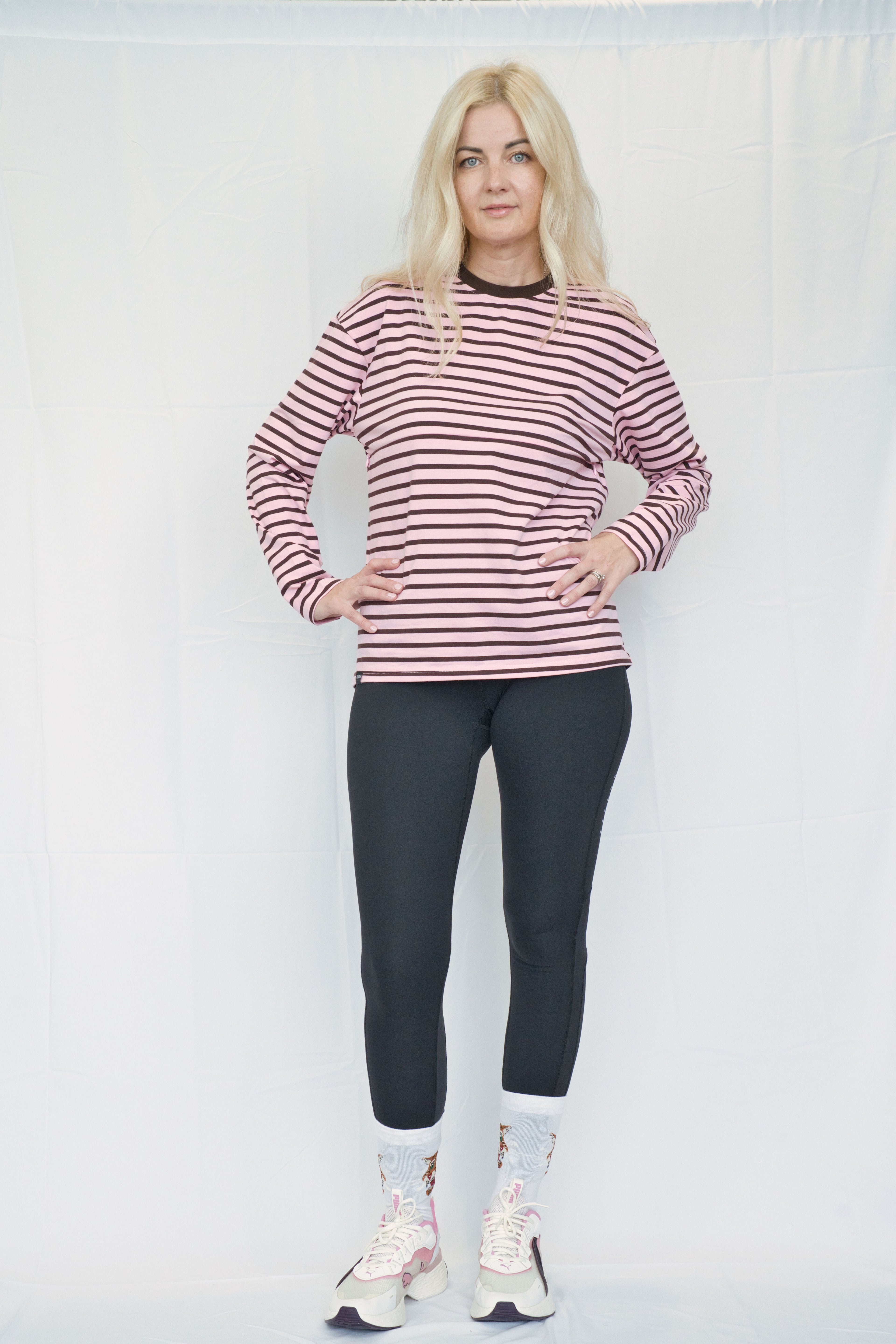 Pink & Brown Breastfeeding Long Sleeve with Hidden Zip