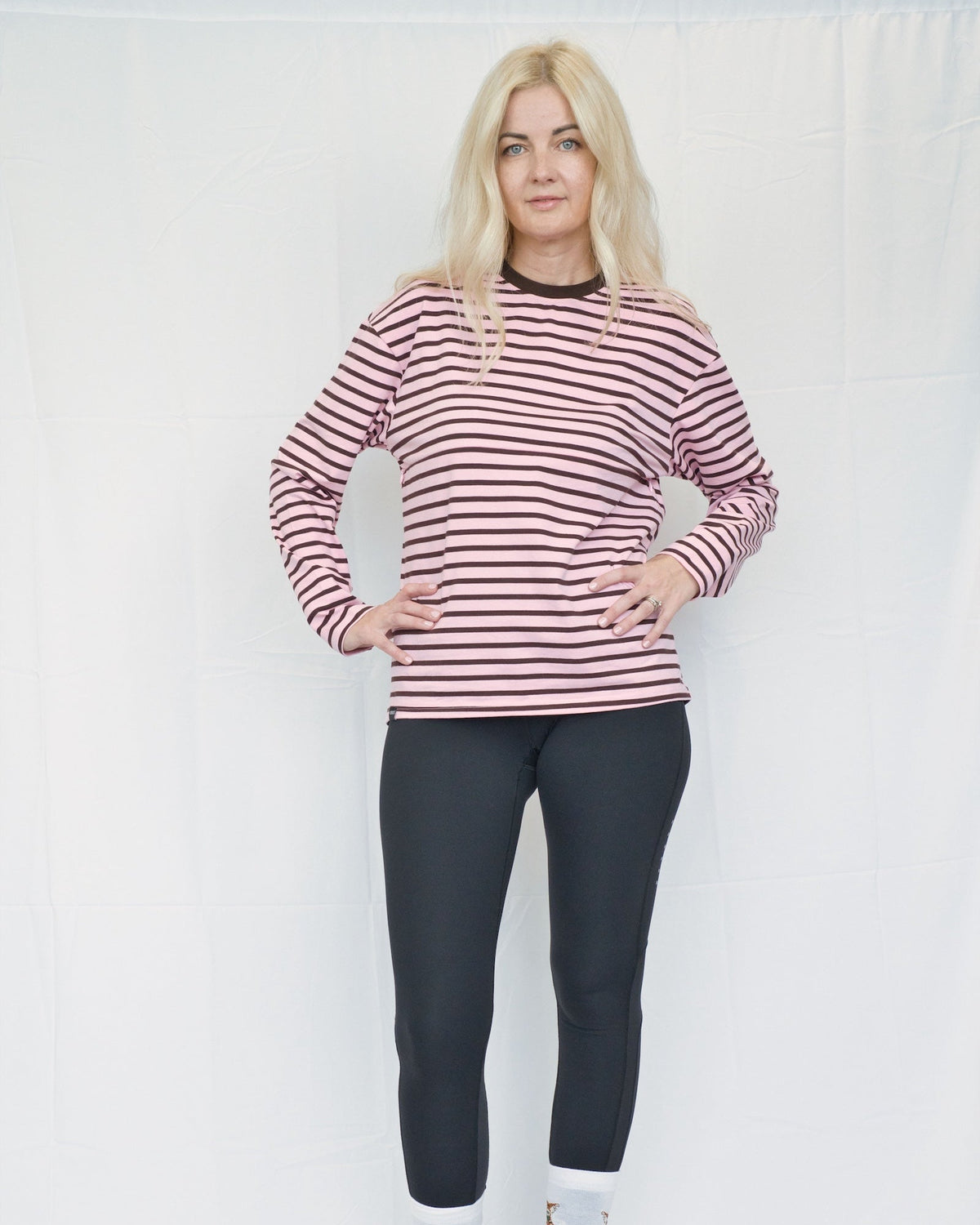 Pink & Brown Breastfeeding Long Sleeve with Hidden Zip